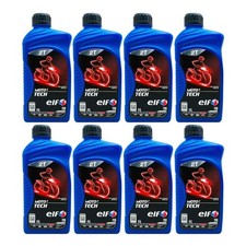 8 LITRI OLIO MISCELA 2 TEMPI ELF MOTO 2 TECH MOTO SCOOTER 100% SINTETICO 08ET01
