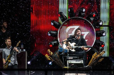 Nate Mendel Dave Grohl of The Foo Fighters perform a rainstorm whi- Old Photo 3