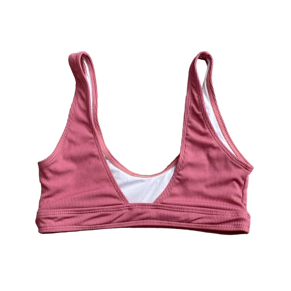 ROMWE Mujer Talla Pequeña Rosa Sin Mangas Bikini Tanque Natación Traje Top Foto 2 de 4