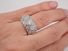 5.10 Ct Round Cut Moissanite Engagement Ring 14k White Gold Finish