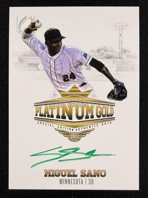 2014 Onyx Platinum Gold #PG-MS Miguel Sano Green Autograph Auto /45