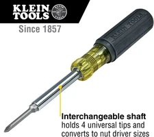 Multi-Bit Screwdriver/Nut Driver, Extended Reach 6-In-1 Tool