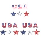 3 Pieces Independence Day Decorations for Living Room Star Ornaments Window