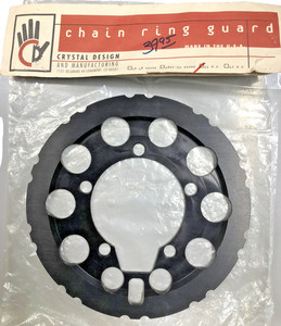 Crystal Design Chain Ring Guard 44 Tooth 5 Bolt Vintage Black Anodized Aluminum 