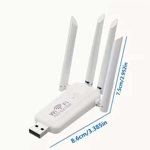 Estensore ripetitore wi-fi USB 2.5Hz  300mbps portatile potenziamento range rete - Immagine 2 di 4