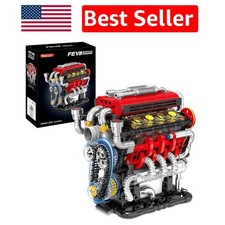 STEM V8 Engine Model Kit with USB Motor - Perfect for Ages 8  Collectors