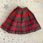 Vintage Barbie 1966 Pak Red Tartan Plaid Pleated Skirt Tagged Barbie By Mattel
