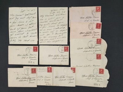 1927 antique 10 LOVE LETTERS columbia pa ALETHA HAVEN from WALTER GATES anxiety