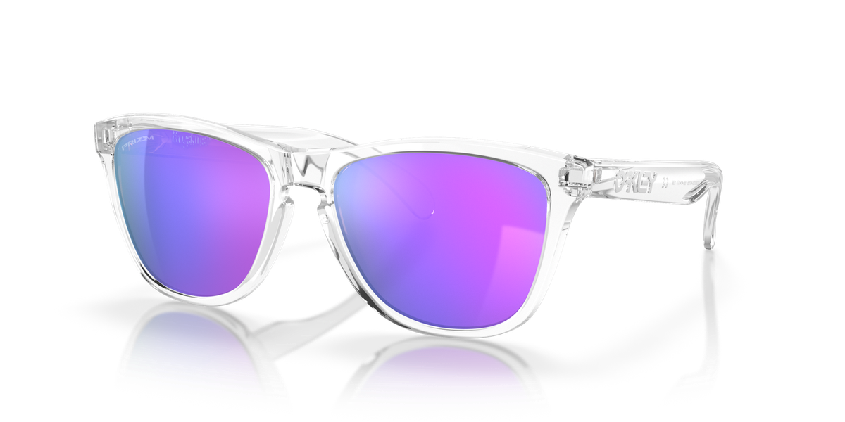 Oakley Frogskins Polished Clear/Prizm Violet XL Sunglasses OO9013