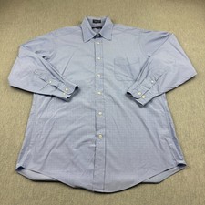 Faconnable Shirt Mens 4 16R XL Blue Button Up Long Sleeve Cotton Made In USA