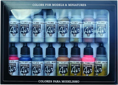 #ad Paints: Model Air Color Set Metallic Effects 16 Paint Colors 18Ml .60Oz $70.48