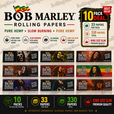 Bob Marley King Size Rolling Papers Authentic | 10 Packs Deal