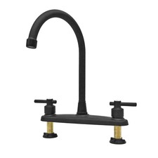 8'' Brushed Nickel / Black Stainless Steel RV Kitchen Sink Faucet Deck Mounted