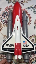 1980s NASA SPACE Shuttle 15" COLUMBIA ROCKET Launch Toy - Processed Plastic Co.