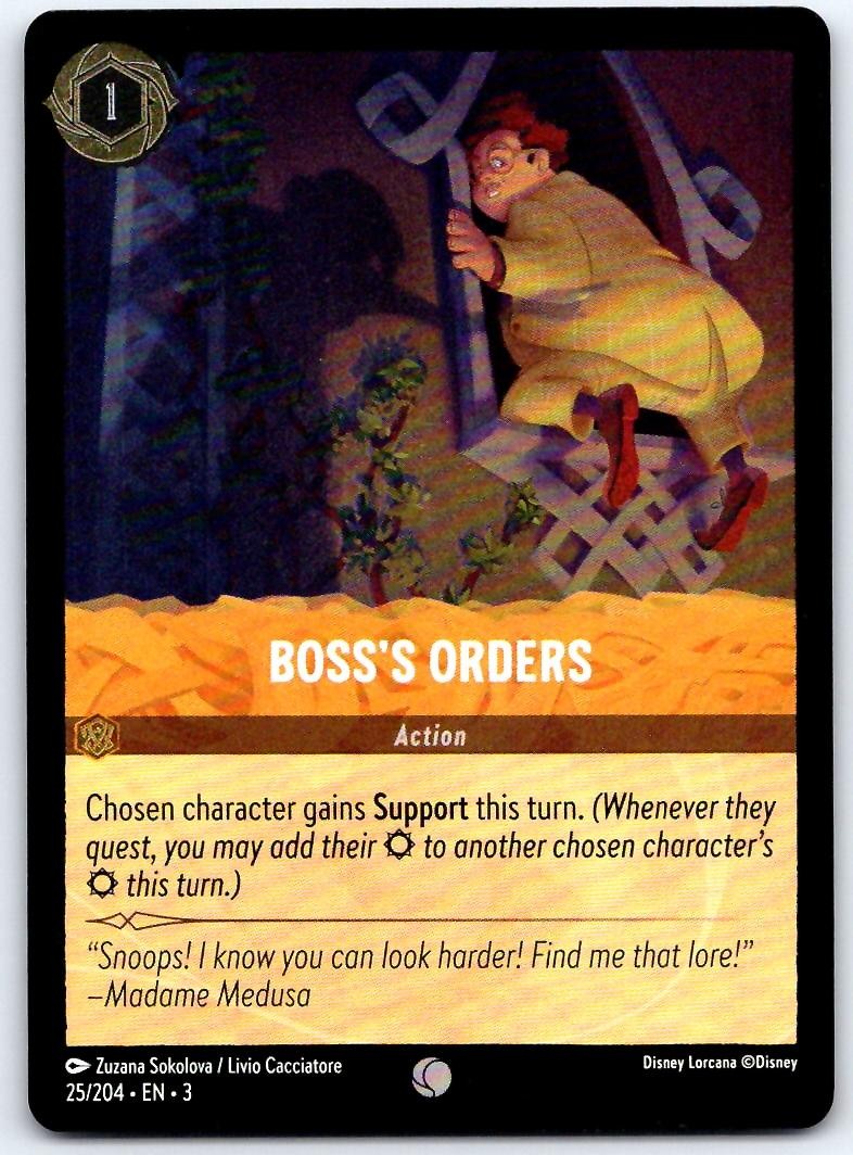 Boss's Orders 25/204 C Into the Inklands Lorcana Cold Foil NM/M