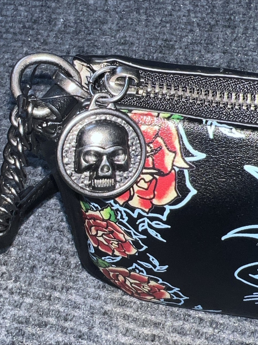 Ed Hardy Y2K True Til Death Black Faux Leather Shoulder