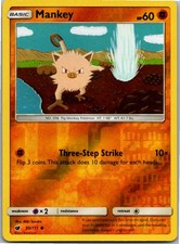 Mankey Common SM - Crimson Invasion 50/111 NM Reverse Holo
