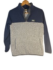 L.L. Bean Kids Colorblock Sweater Fleece Pullover Navy Gray Size 18 Granola