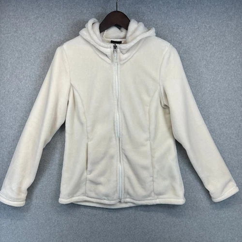 OFF WHITE Giacca termica 32 gradi donna media off white peluche pelliccia sintetica con cappuccio zip intera