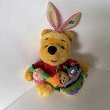 1999 Mattel Winnie the Pooh Easter Plush Bunny w/ Basket 11"