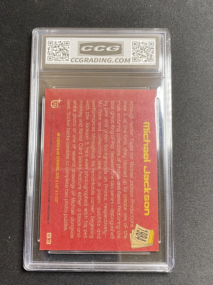 迈克尔·杰克逊 2013 Topps 75 周年纪念 83 CCG 状况完好 正品 — 第 2/2 张图片