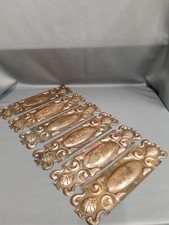 AGED BRASS EMBOSSED FINGER PLATES 27 CM X 7.5 SOLD IN PAIRS, 3 PAIRS AVAILABLE 