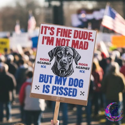 Anti ICE My Dog Is Pissed Protest Sign