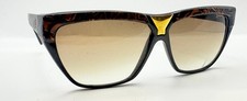 Vintage Laura Biagotti Black Brown Oval Oversized Sunglasses Frames