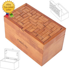 Big 32 Steps Wooden Secret Puzzle Box Toys Beech Wood Money Holder Handmade Stor