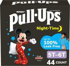 Pull-Ups Boys' Night-Time Potty Training Pants, Size 5T-6T Overnight Training Un