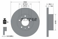 2X Textar Bremsscheibe 92073703 FüR CitroËN Passend FüR Fiat Peugeot