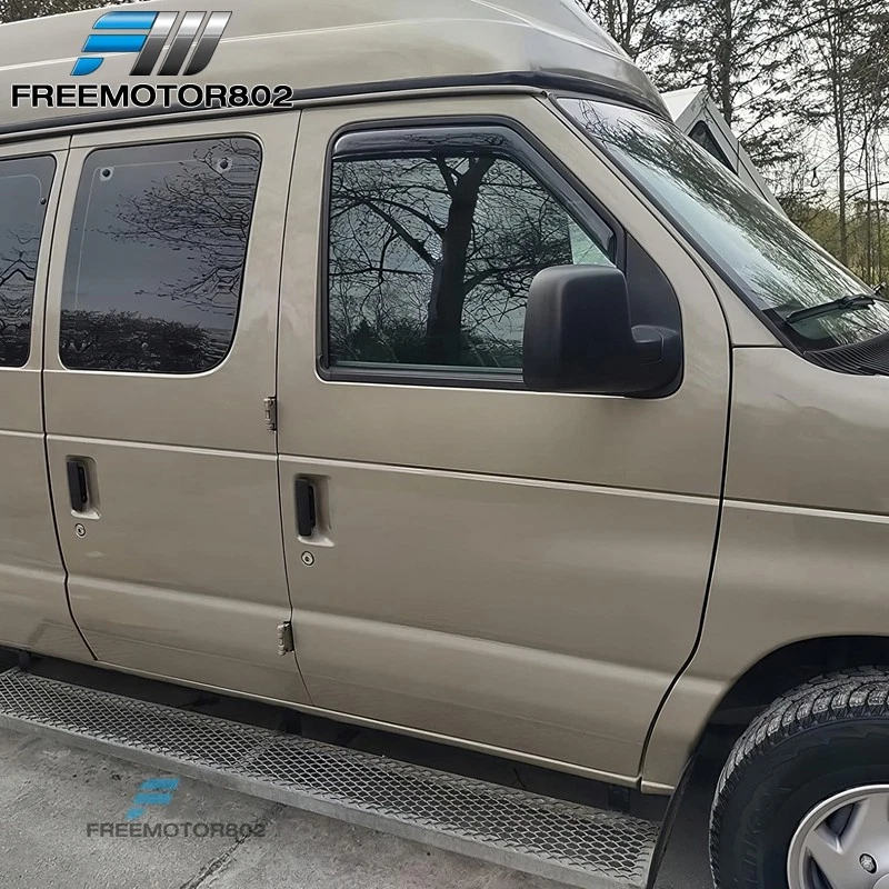 Para Ford Serie E Van 07-14 Visera de ventana en canal Protector de lluvia Deflector de sombra Foto 4 de 4