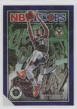 2019-20 NBA Hoops Premium Stock Get Out the Way Purple Giannis Antetokounmpo fm0