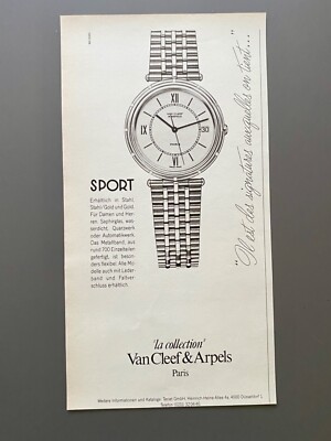 Van Cleef & Arpels Paris 1989 Vintage Watch Ad Werbung Reklame