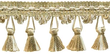 Tassel Fringe Trim, Color# P84 - Straw Beige [Sold By The Yard]