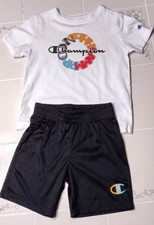 Champion Little Kid Black /White Multi-Color Shorts Set Size 4