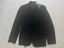 NWT Ann Taylor Blazer Womens 4 Black Pinstripe One Button Business Wool New