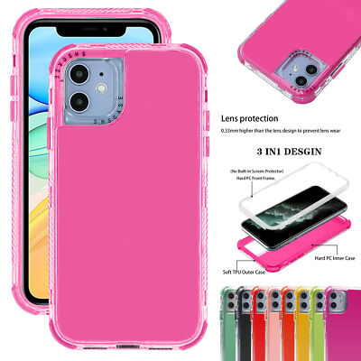 For iPhone 15 14 13 12 11 Pro Max XR XS Shockproof Girly Candy Color Case