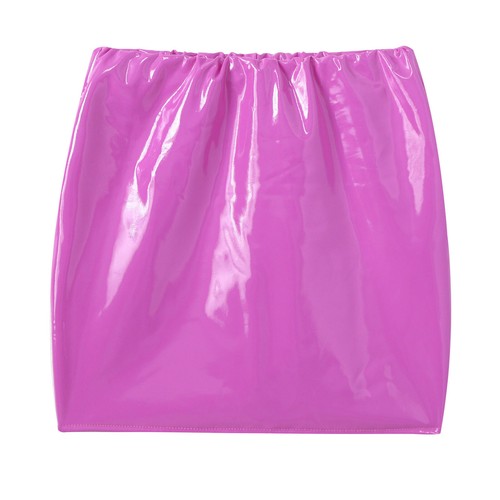 Damen-Minirock hochtailliert Kunstleder Bodycon lässig dehnbar kurze Clubwear - Bild 67 von 121
