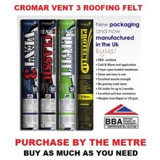 CROMAR Breathable Membrane BY THE METRE Roofing Felt Roll UNDER TILE 1.5m x 1m