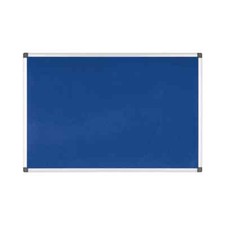 Image of Bi-Office Aluminium Trim Felt Notice Board 900x600mm Blue FA0343170