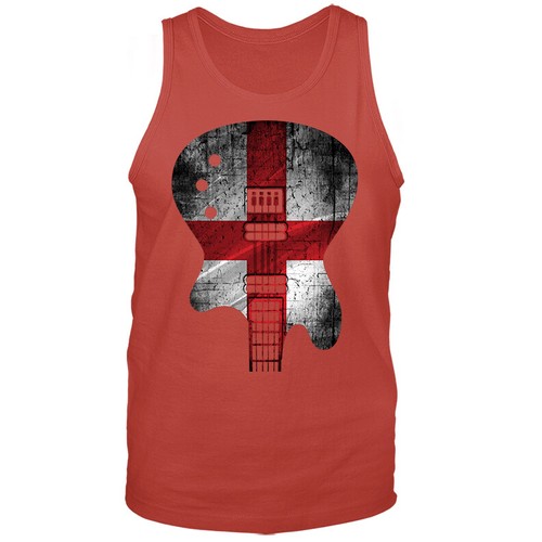Camiseta sin mangas gráfica de banda de música de Inglaterra con bandera corporal de guitarra - Imagen 6 de 8