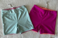 Lot Of 2 AVIA Girls 6/6X Small Yoga Athletic Light Blue Pink Shorts EUC