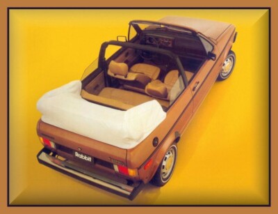 1981 Volkswagen Rabbit Convertible Cabrio VW, Toolbox/Refrigerator Magnet 42 MIL