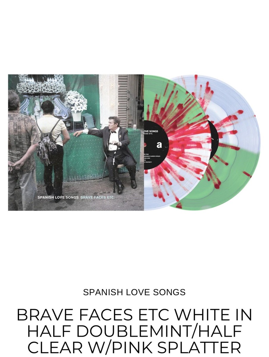 Spanish Love Songs Brave Faces Etc White In Clear w/ Pink Splatter