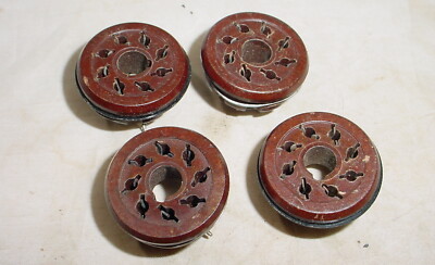 4 Used Amphenol Octal 8 Pin Tube Sockets  Guitar Radio Audio Amp Brown Base
