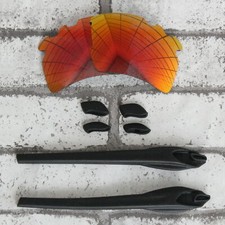 Black Rubber Kits Orange Red Replacement lenses for-Oakley Flak 2.0 XL Vented