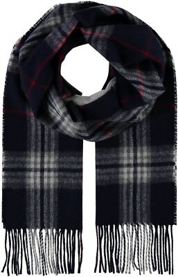 FRAAS Cashmink  Scarf with FRAAS Plaid Schal Accessoire Navy blau rot Neu