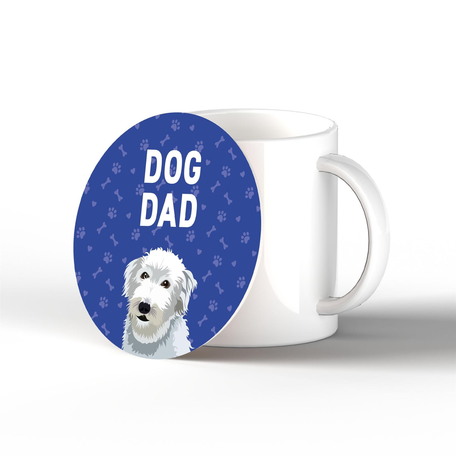 Bedlington Whippet Dog Dad Kate Pearson Illustration Ceramic Coaster Dog Gift