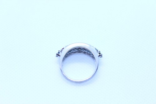 Fabulous 14K White Gold Rainbow Sapphire Ring Sz8.5 Solid 5.9g - Picture 5 of 10